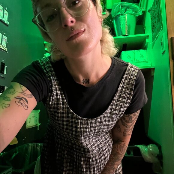 Afends Asta Jesse Hemp Seersucker Mini Dress – Steel Check, Size S - Picture 12 of 12